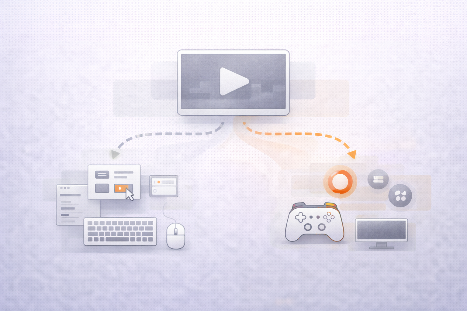Comparison of detailed PC settings menus and streamlined console user interfaces