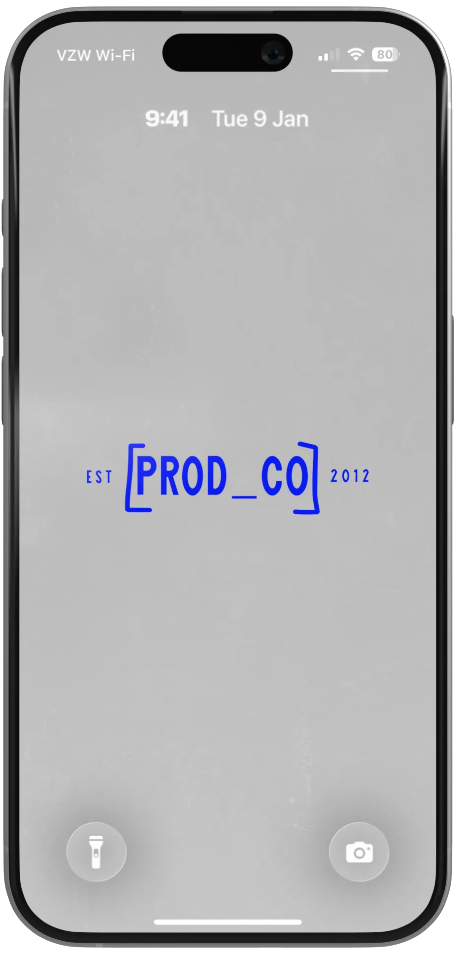 Prod Co Accountants blue wordmark displayed on an iPhone lock screen