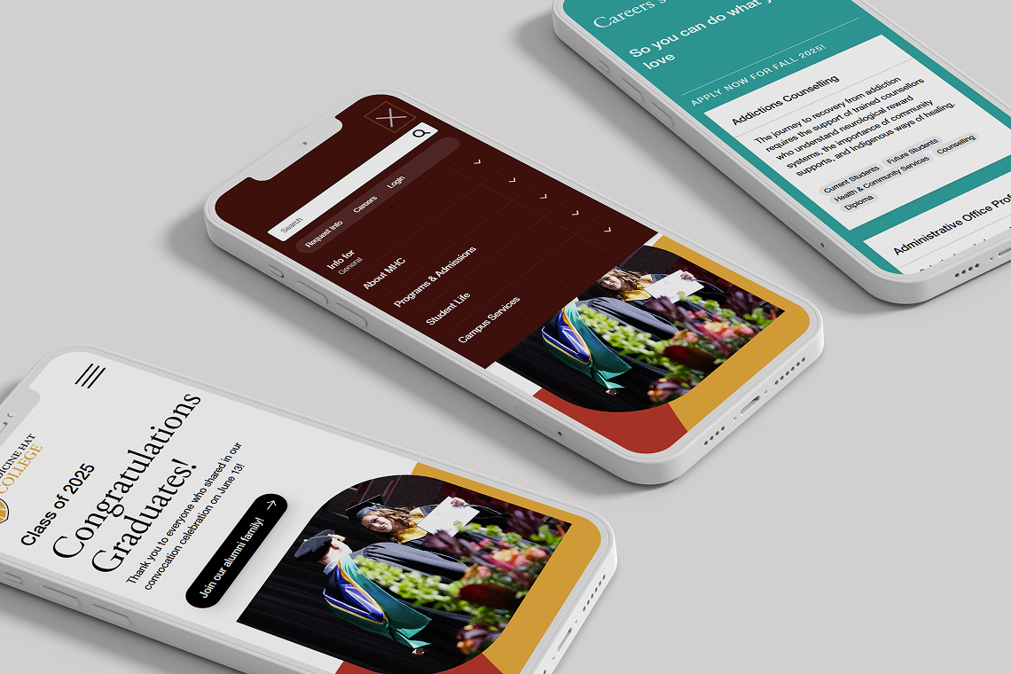 Medicine Hat College website on mobile phones