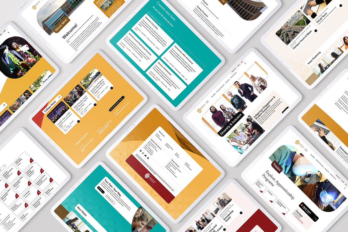 Medicine Hat College website mockups