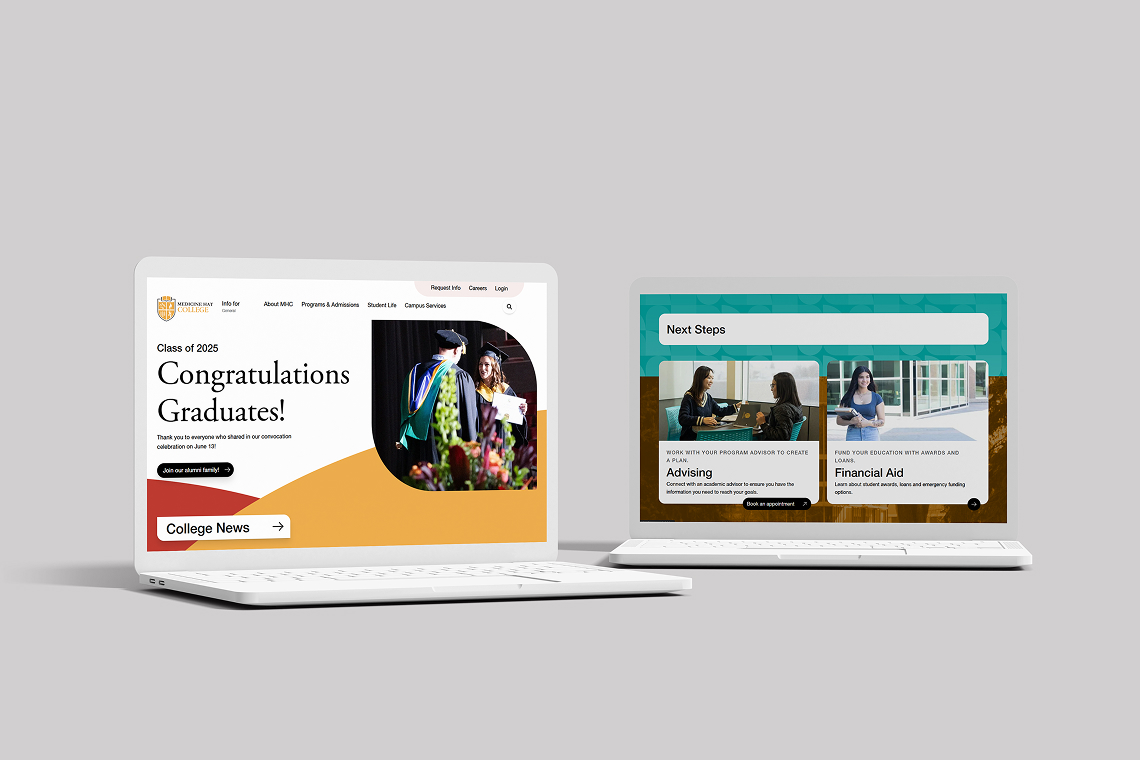 Medicine Hat College website mockups
