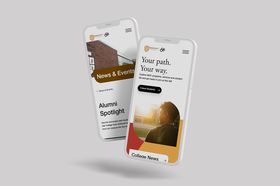 Medicine Hat College website on mobile phones