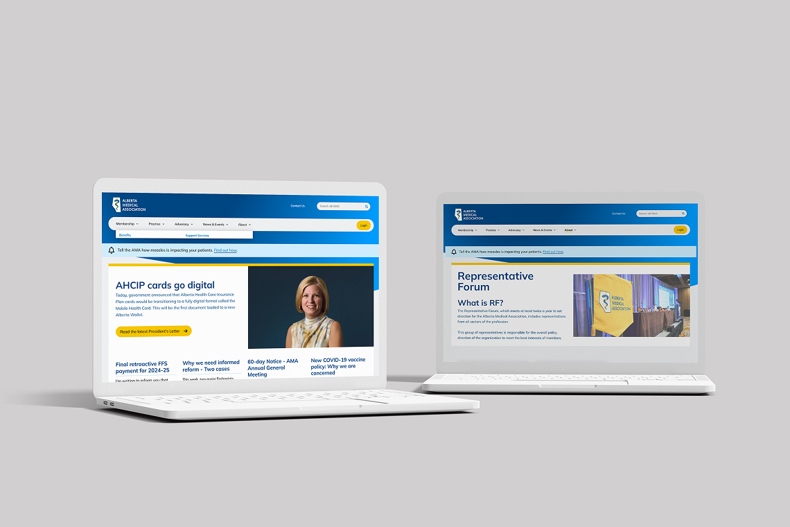 AMA Website mockup