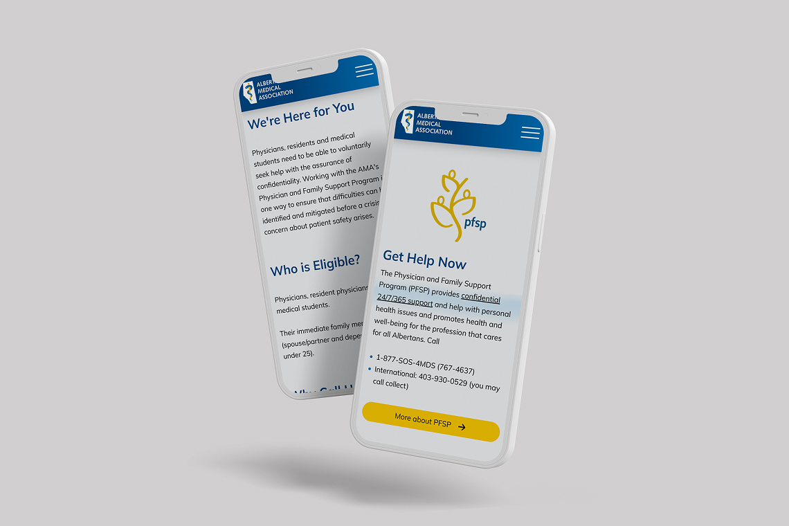 AMA mobile mockup