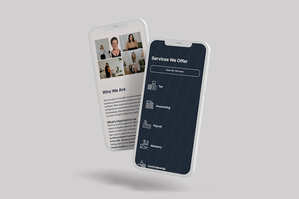 Mod Website mockup on two phones