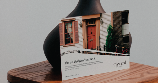 A postcard mockup for Ascend builders by Kickbyte
