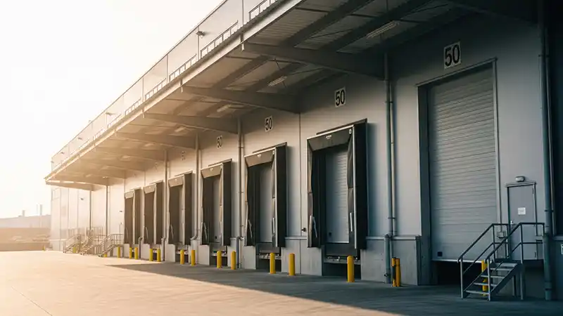 Empty truck loading docks