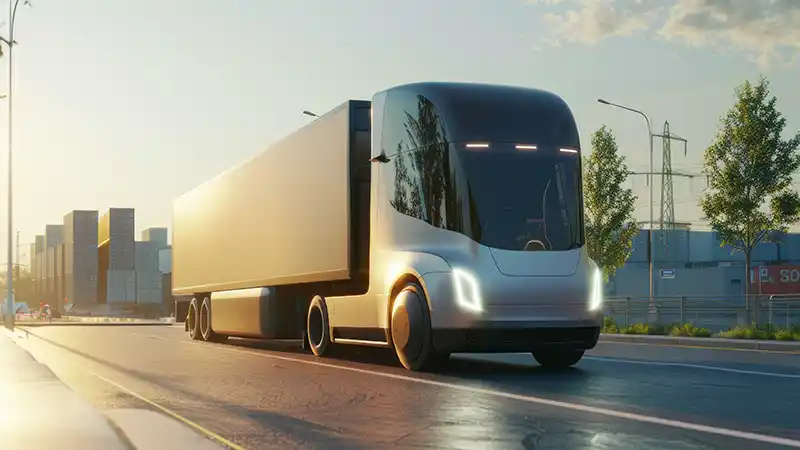 Autonomous Trucks driving down the road
