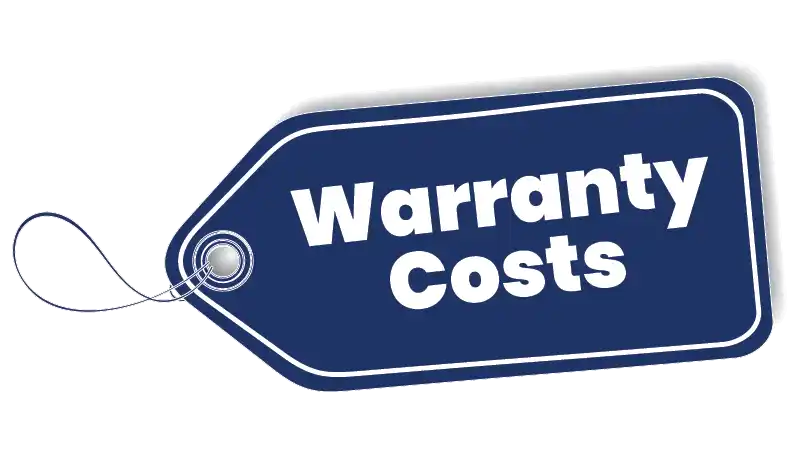 Price tag with warranty cost written on it.