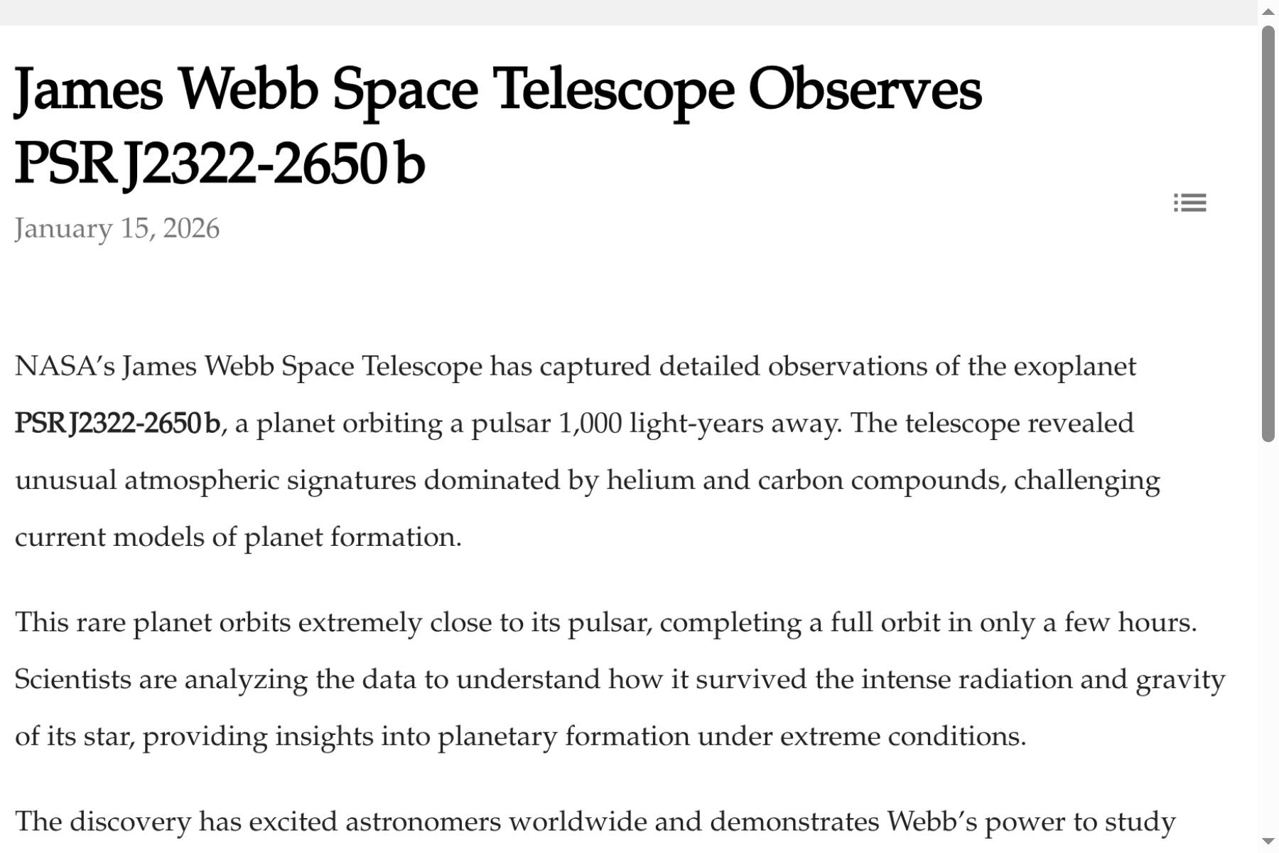 Science & Space News (Q1 2026)