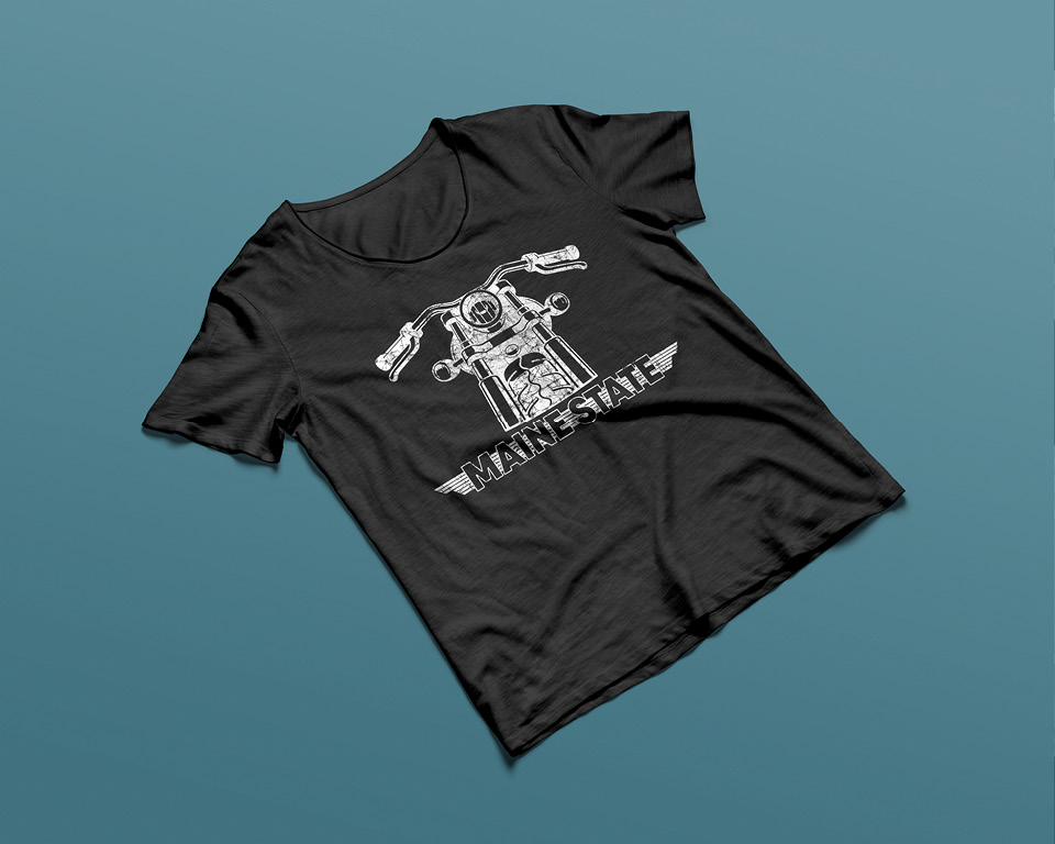 Maine State Credit Union, Augusta Maine Biker Event T-Shirt Designed by Shoot The River.