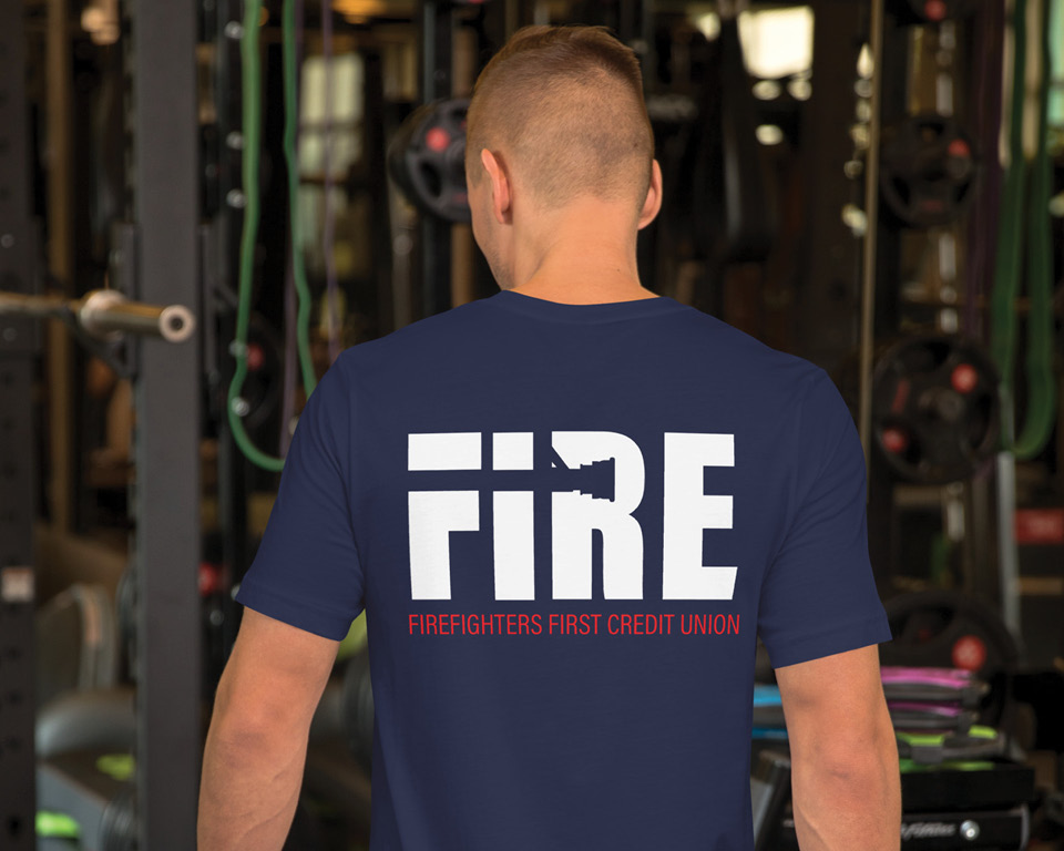 Firefighter First Credit Union FIRE T-Shirt Designed by Shoot The River.