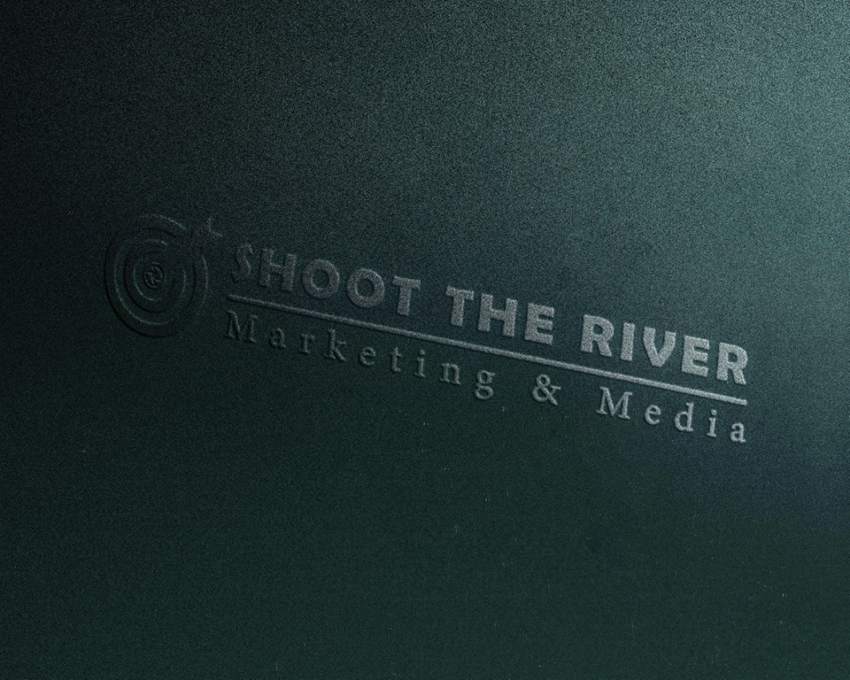 Shoot The River Embossed Business Card. 