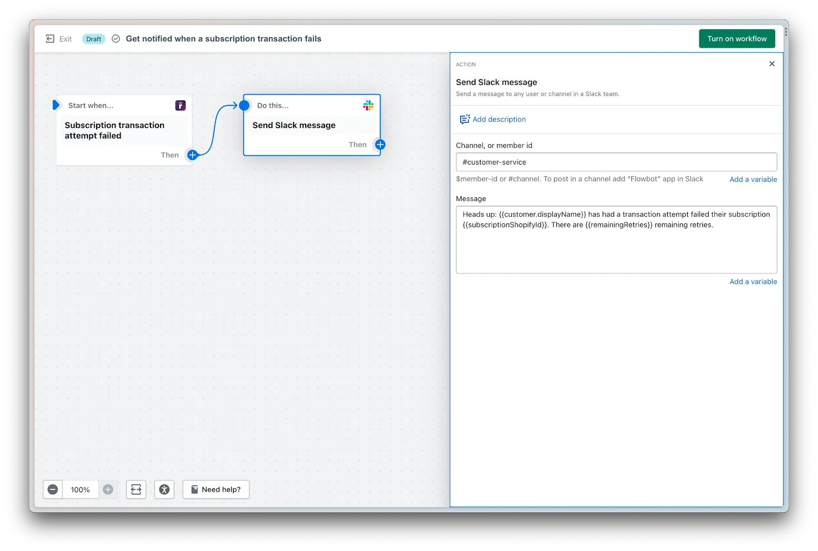 Smartrr Shopify Flow Template Example