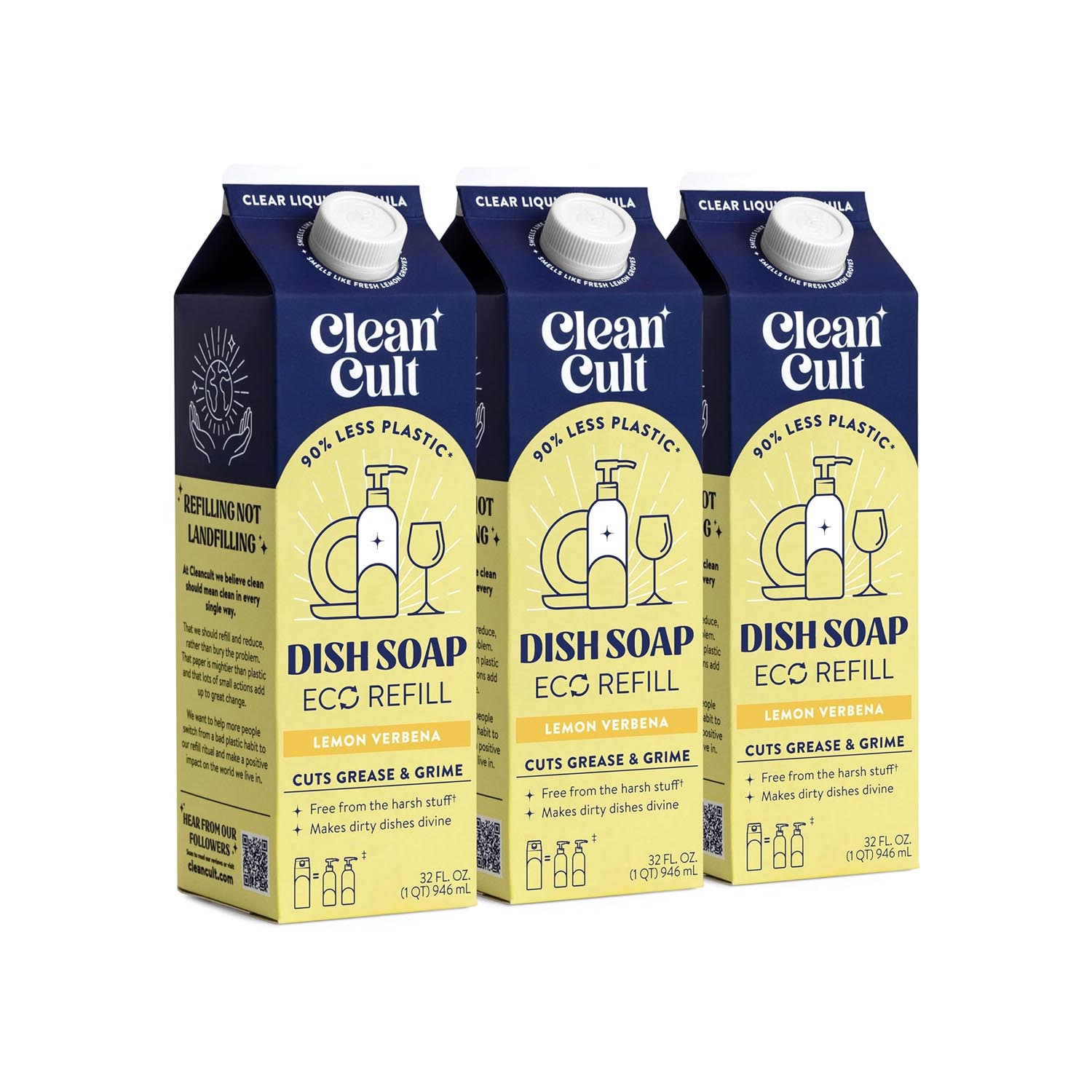 Eco-friendly dish soap in refillable packaging. Non-toxic and tough on grease, it's a clean choice for your home and the planet.