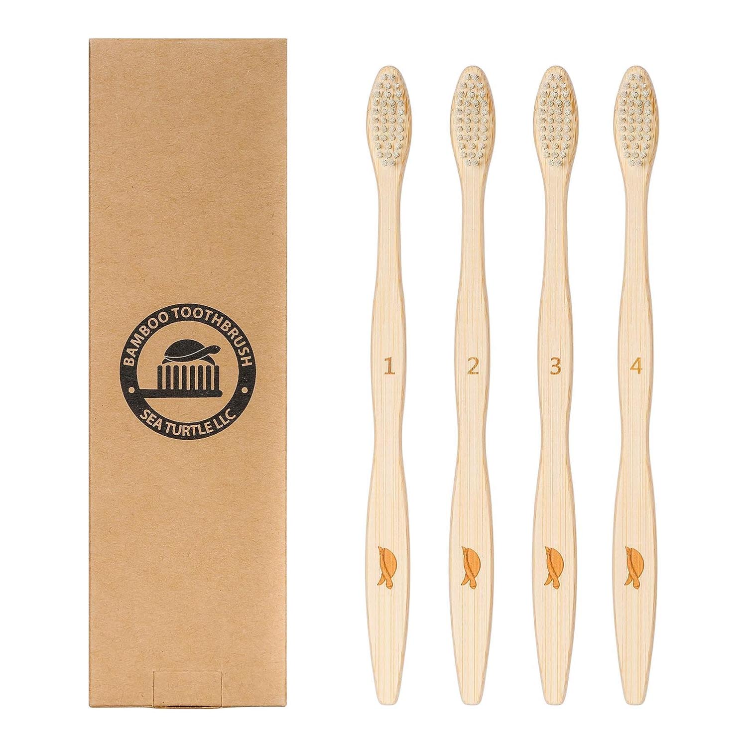 Biodegradable bamboo toothbrush with plant-based bristles. Clean your teeth and the planet with this elegant zero-waste oral care swap.