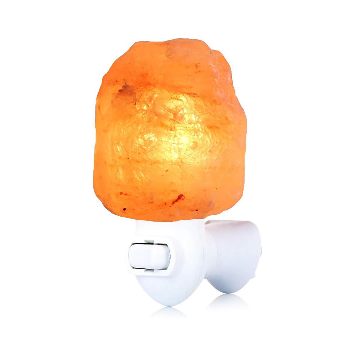 Plug-in crystal night light for gentle sleep support and serene ambiance. Rotating plug and handcrafted design.
