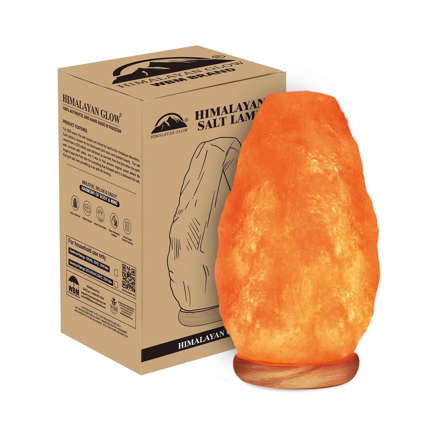 Hand-carved pink salt lamp that emits a warm, calming glow. Enhances mood, ambiance, and natural indoor balance.