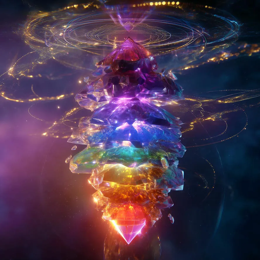 Guided awareness through energy centers to harmonize physical, emotional, and spiritual states of being.