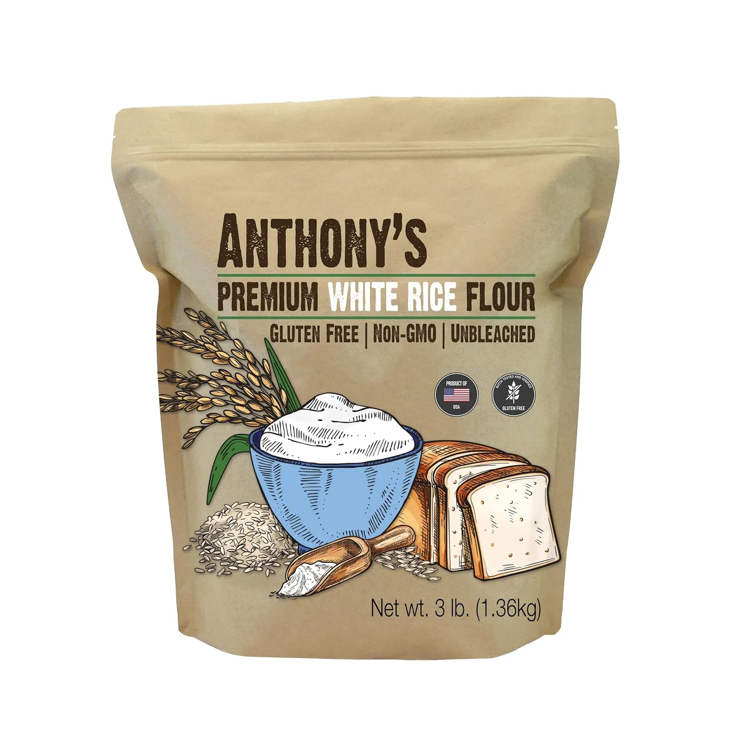 Explore the pristine structural intelligence of Premium White Rice Flour. Discover how this gluten free, non GMO flour provides easily digestible energy.