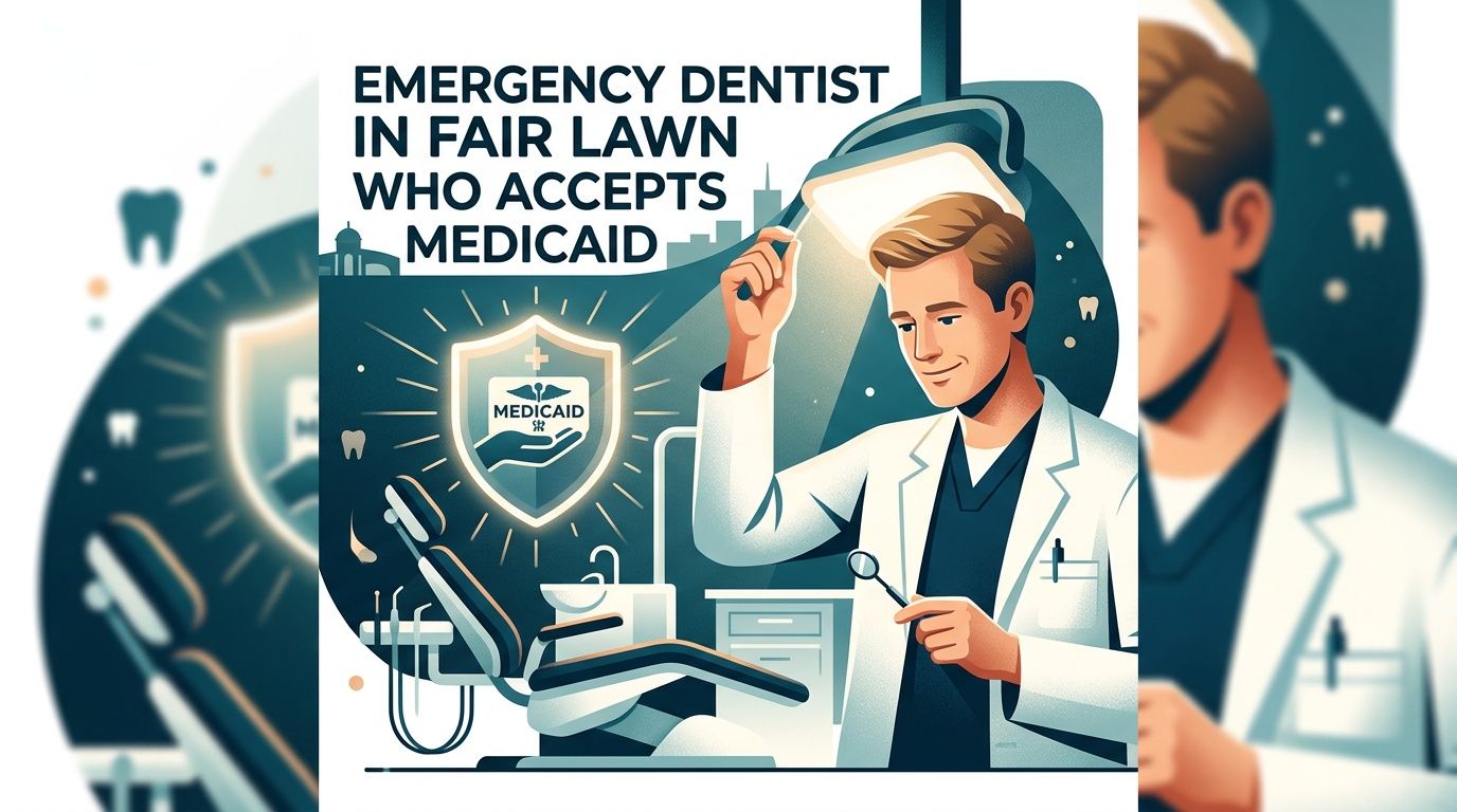 A professional dentist in a medical coat standing in an office, symbolizing emergency Medicaid dental care services.