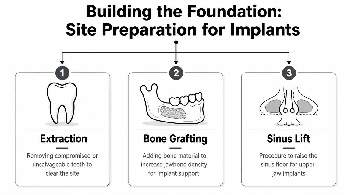 Site Preparation Extractions Bone Grafts and Sinus Lifts