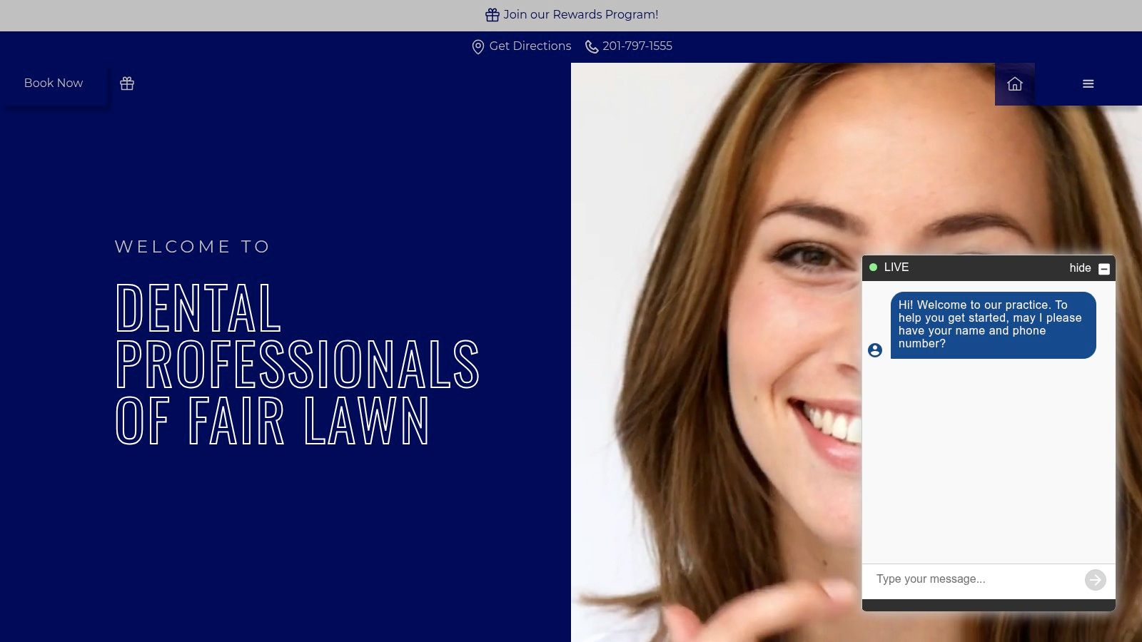Screenshot from https://dentalprofessionalsoffairlawn.com