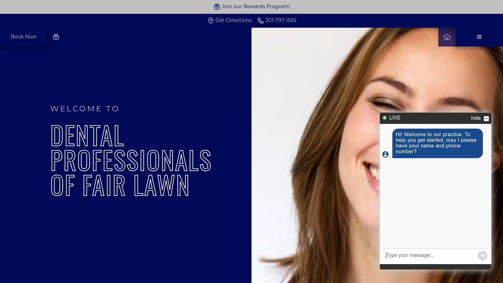 Screenshot from https://dentalprofessionalsoffairlawn.com/