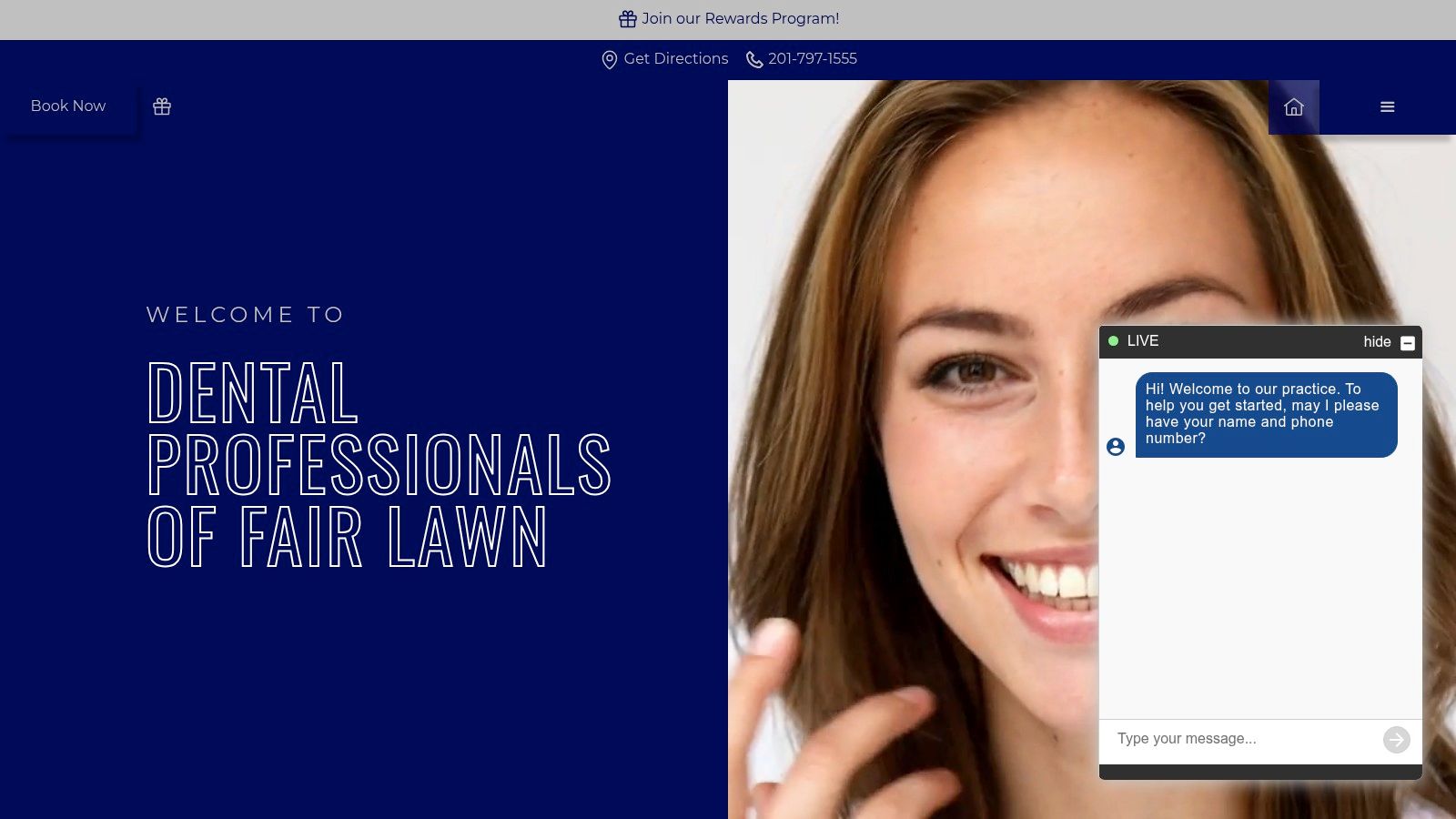 Screenshot from https://dentalprofessionalsoffairlawn.com