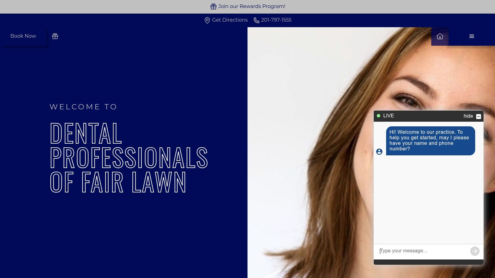 Screenshot from https://dentalprofessionalsoffairlawn.com
