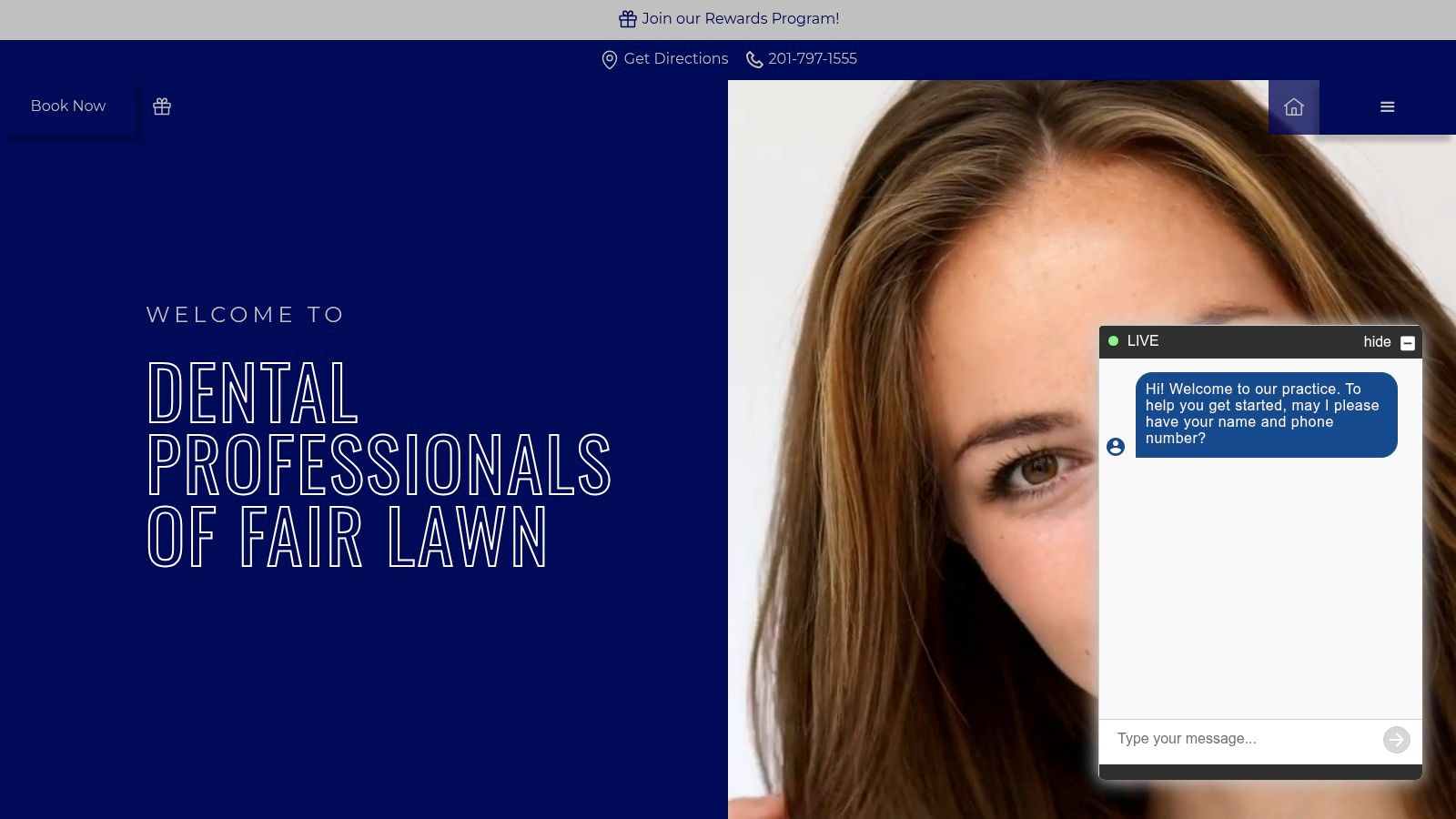 Screenshot from https://dentalprofessionalsoffairlawn.com/