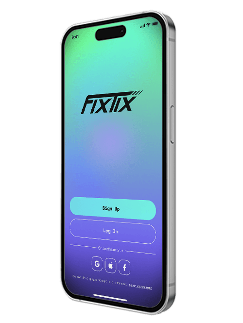 Signup landing page of FixTix