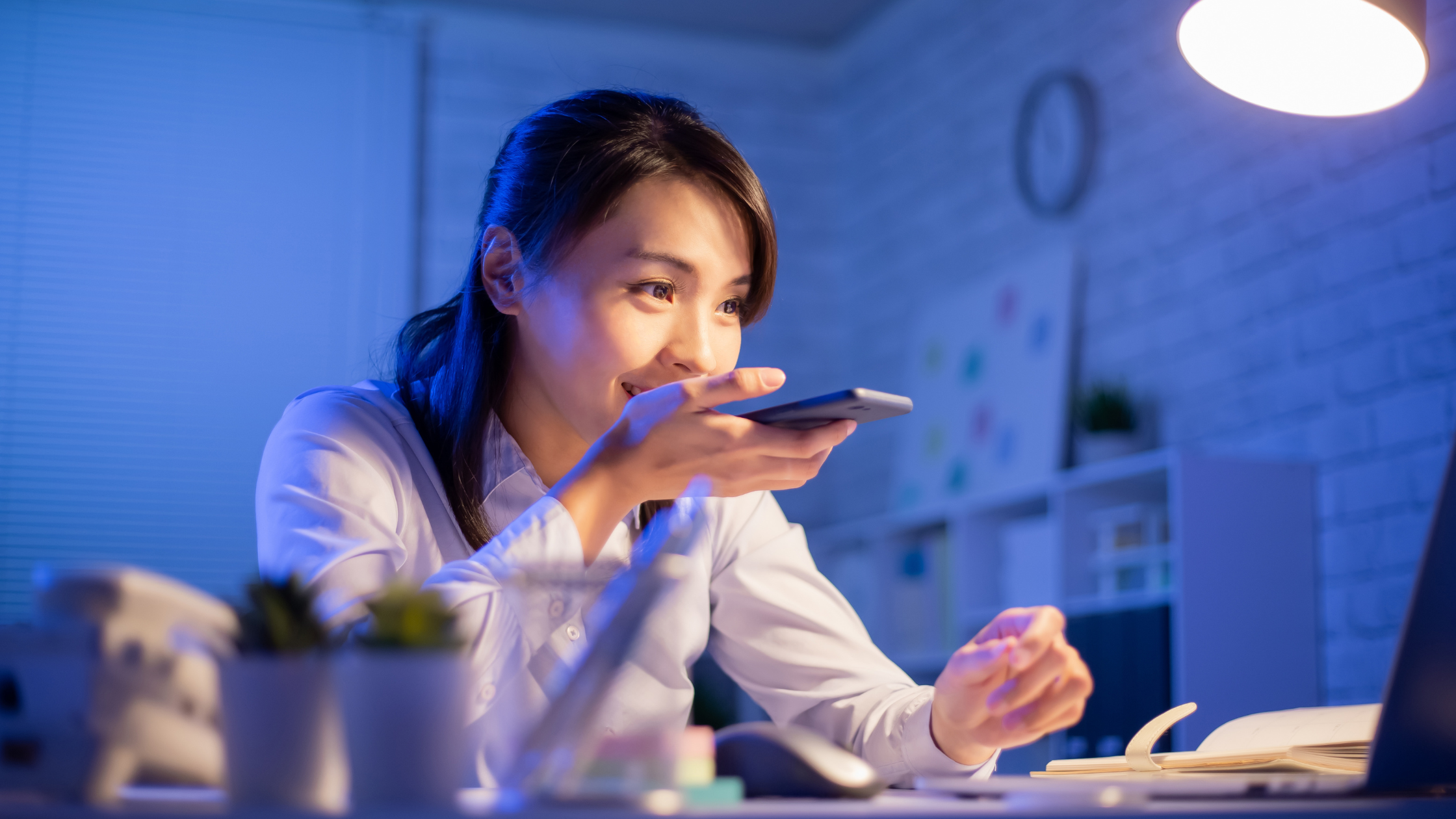 Woman talking into cell phone