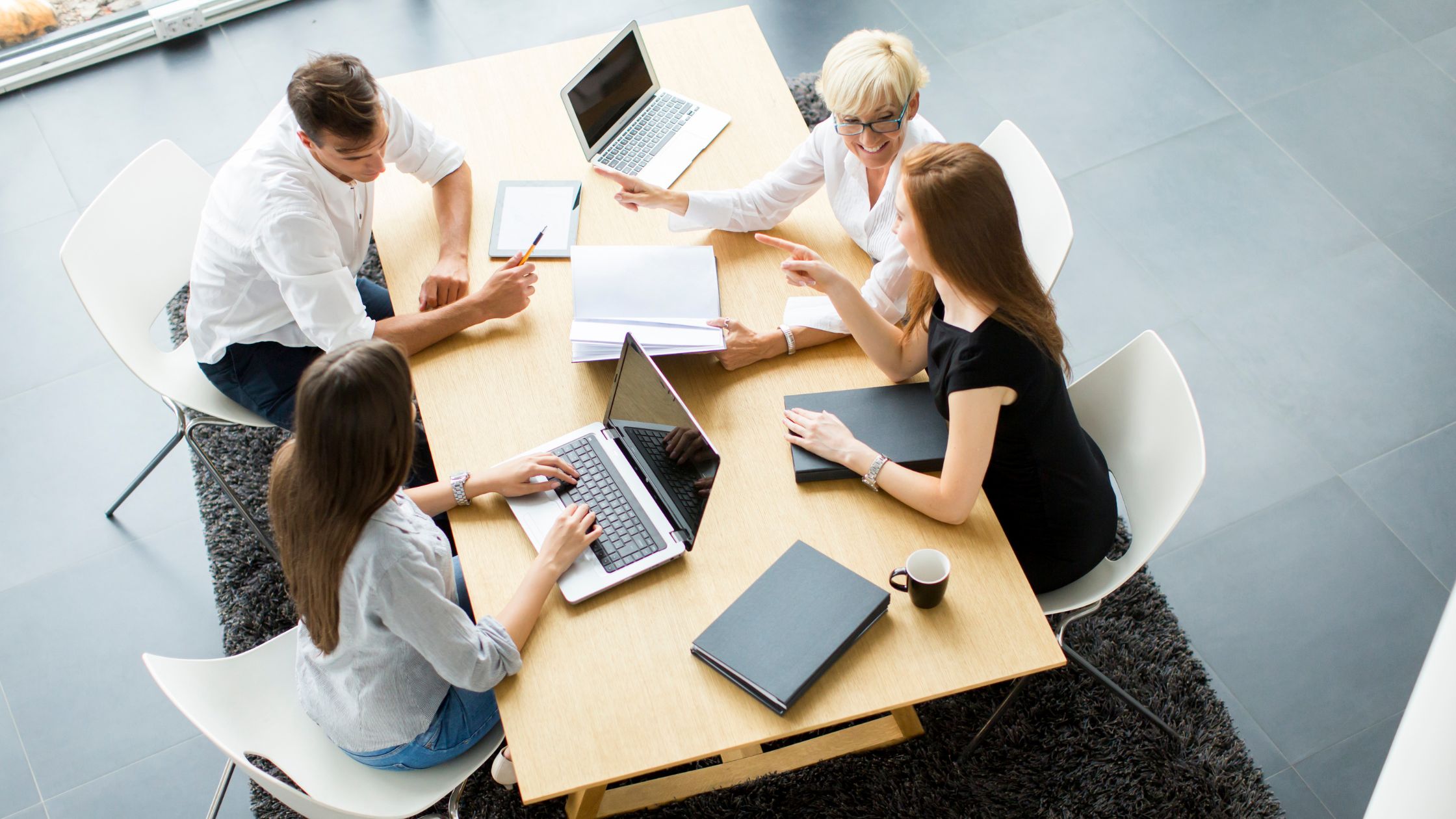 Group of people working in an office