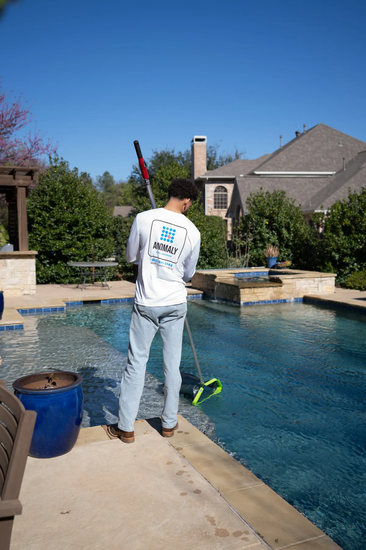 bryson skimming the pool