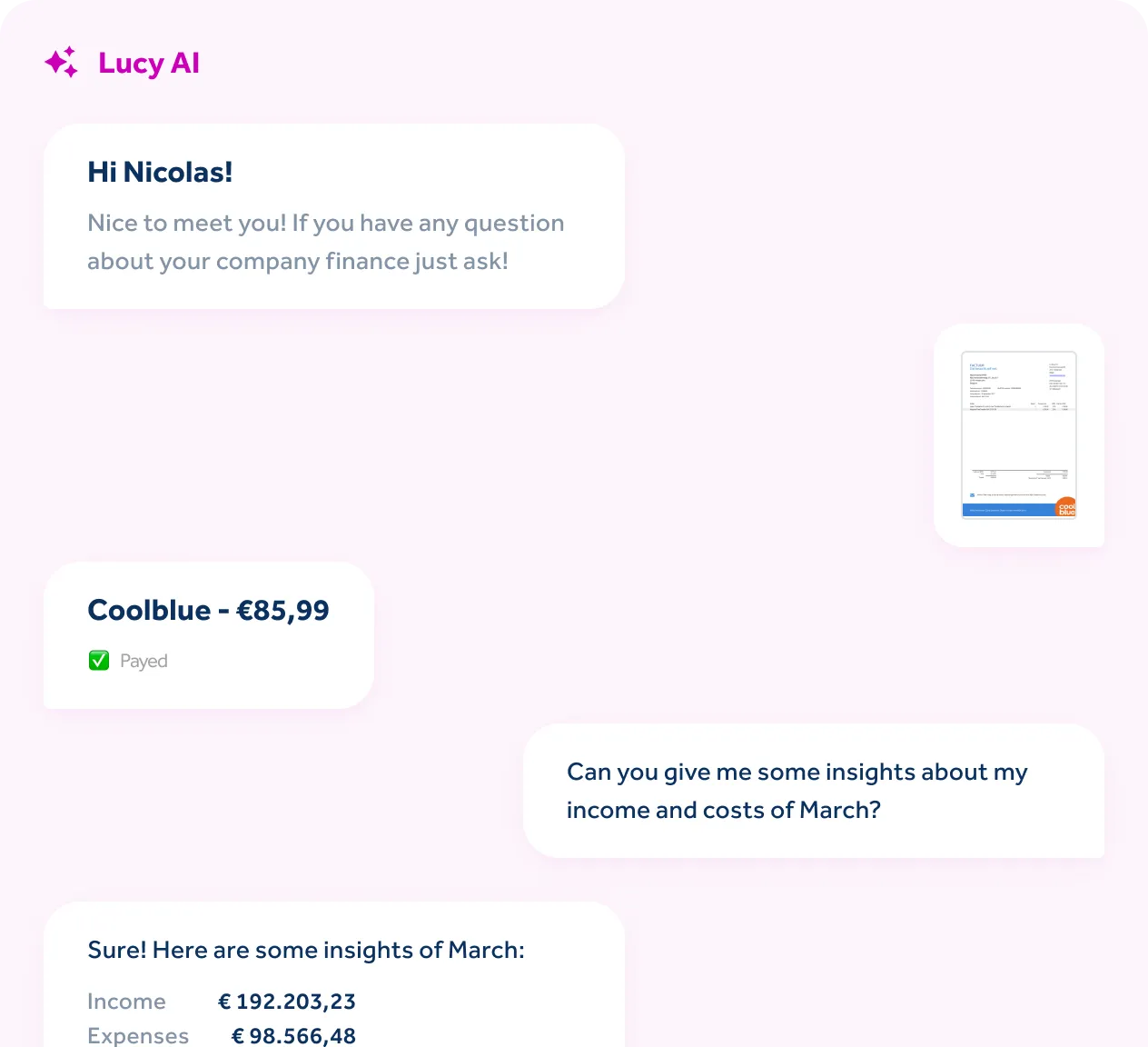 Lucy AI chat box