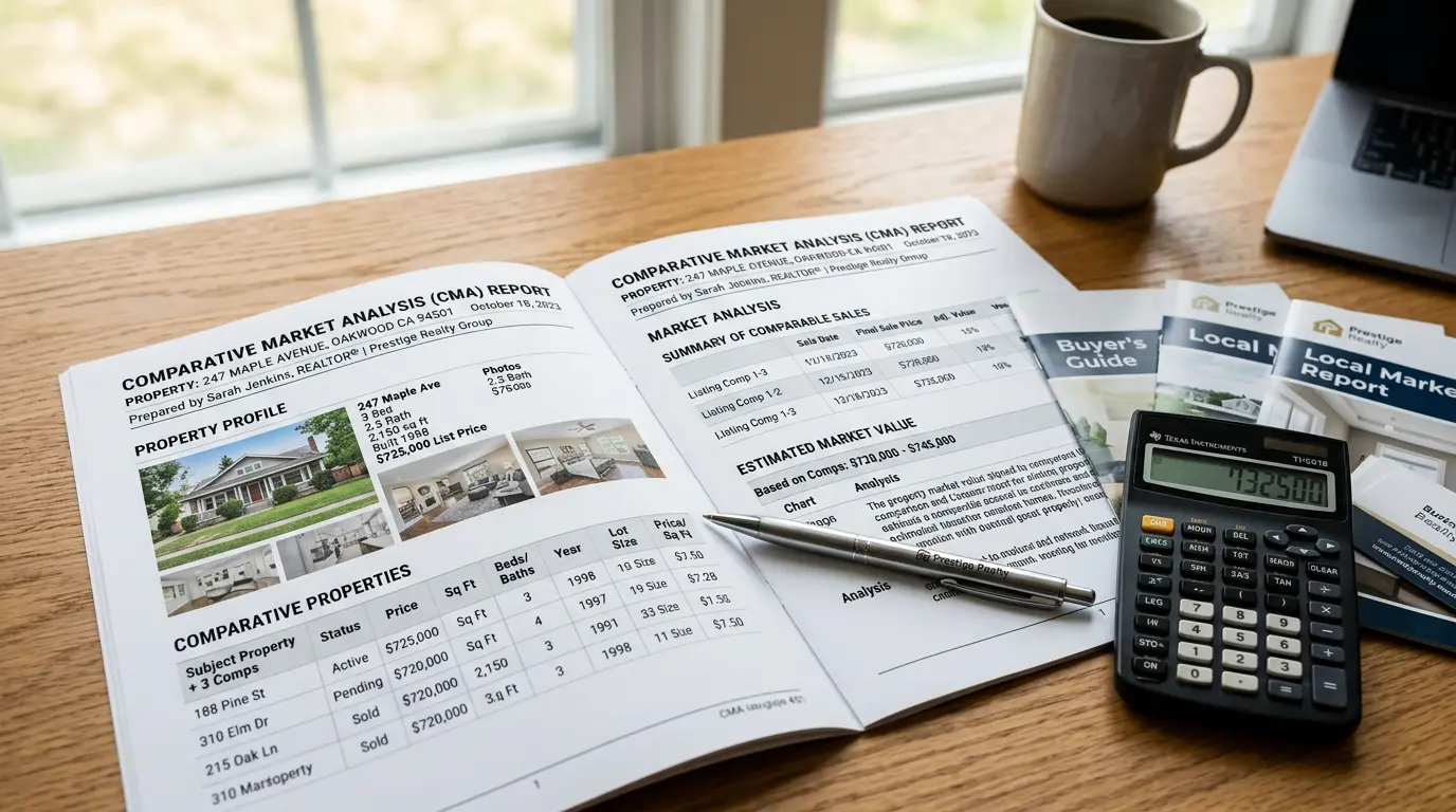 Comparative Market Analysis report with property pricing and market comparison data