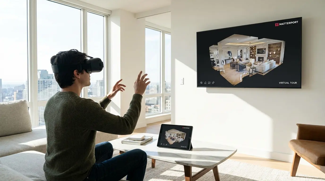 Virtual home tour allowing buyers to explore a property online