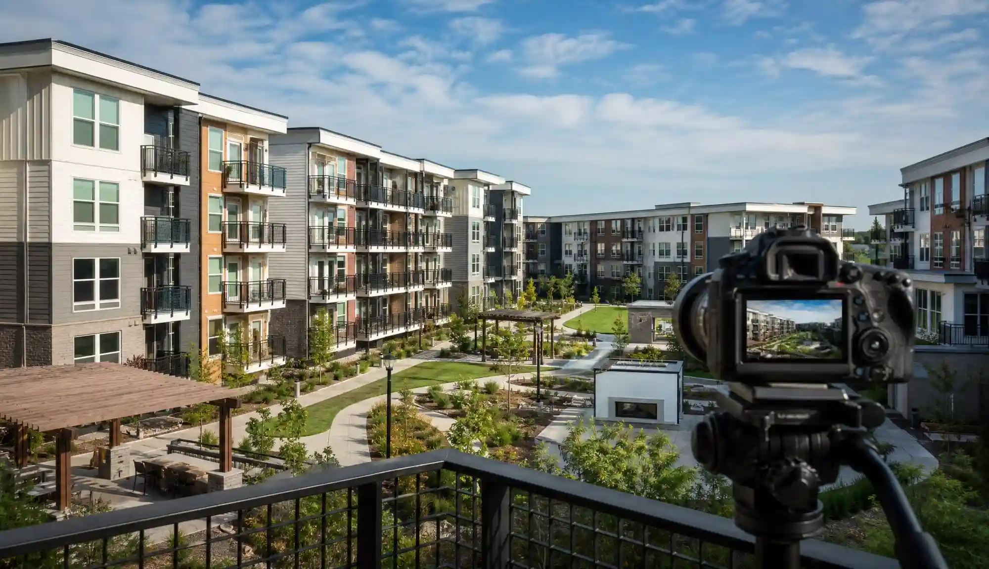 Apartment marketing with video for a modern multifamily community