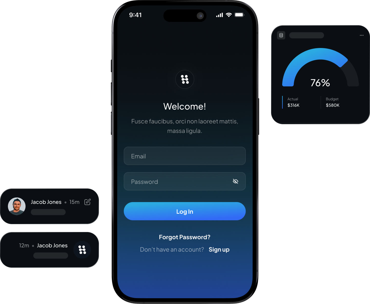 Our mobile application's sign-in screen