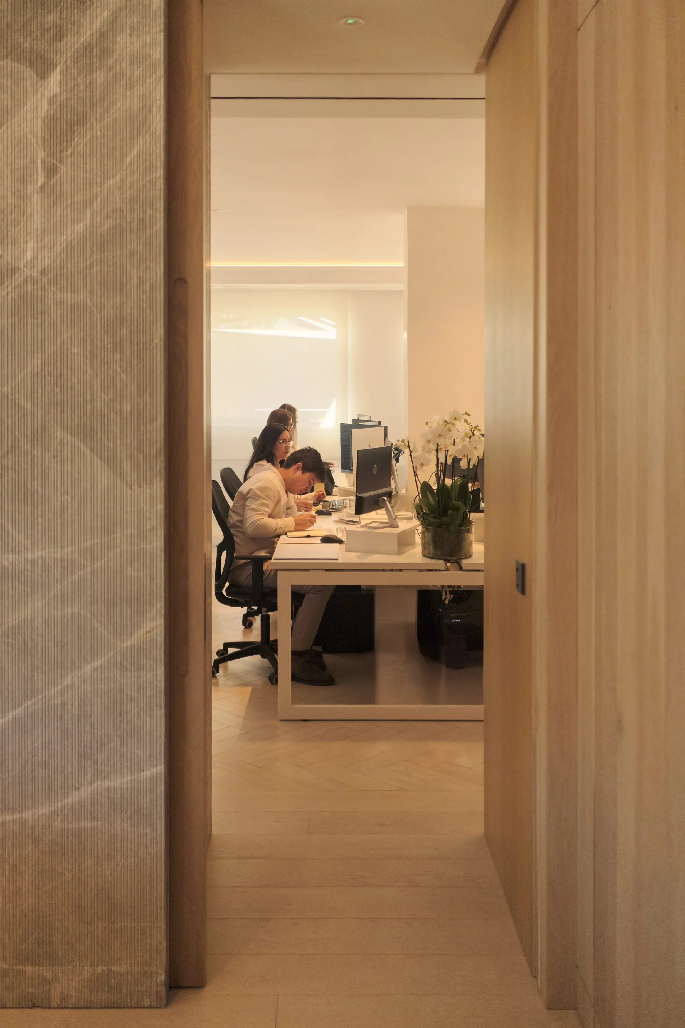 Staff at AMES in a collaborative workspace.