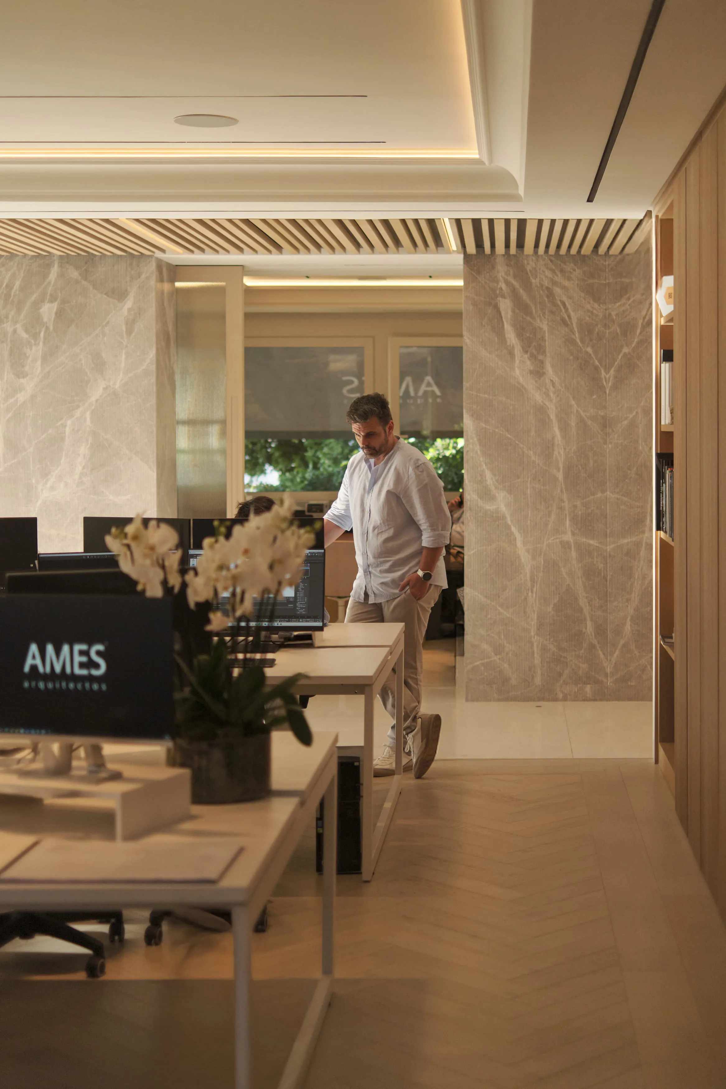 Staff at AMES in a collaborative workspace.