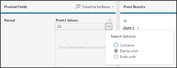 pole Pivot1 Values