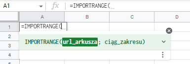 argumenty importrange