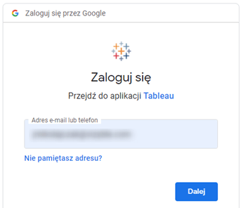 zaloguj się przez google