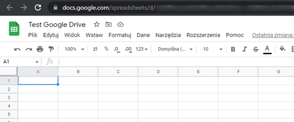 pusty arkusz kalkulacyjny google sheet