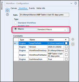 Alteryx Workflow Configuration