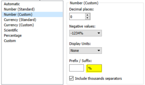 Ustawienie Display format w Tableau