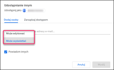 udostepnianie z mozliwoscia edycji