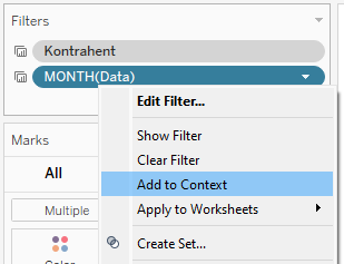 Dodanie filtra do kontekstu (context filters)